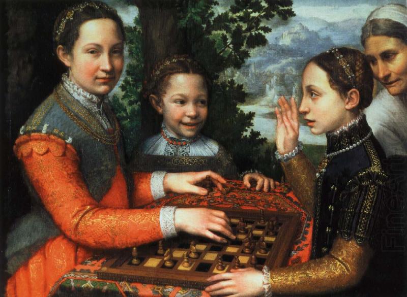 anguissola sofonisba tre schackspelande systrar china oil painting image